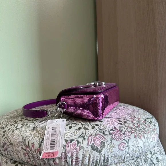 Pink Sequin Coach Crossbody Bag - Picture 4 of 6